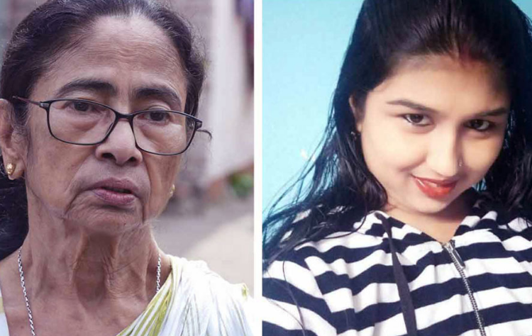 মমতা বন্দ্যোপাধ্যায় (ইনসেটে বৃষ্টি মুখোপাধ্যায়)।